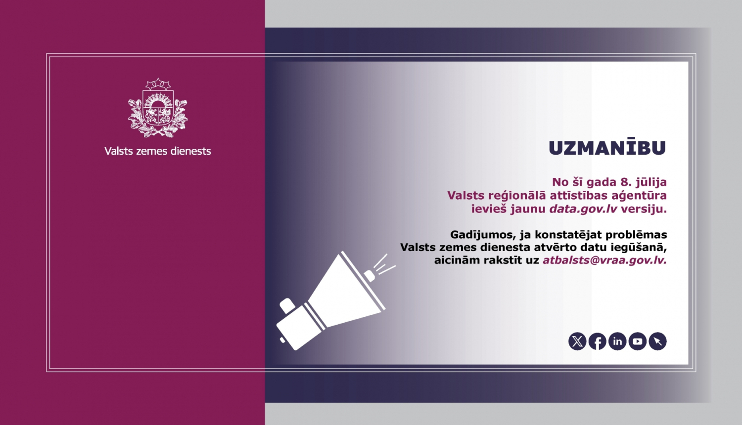 VRAA ievieš jaunu Atvērto datu portāla www.data.gov.lv versiju