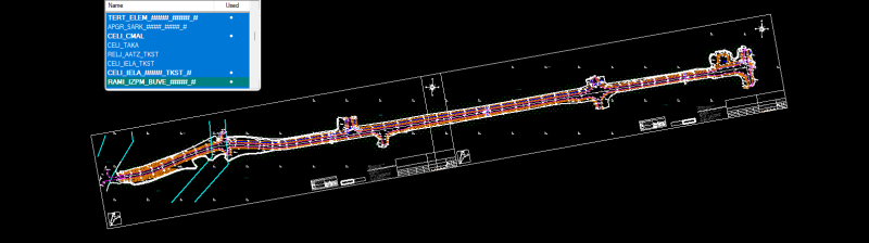 Piemērs izpildmērījuma plānam, kurā pieslēgti (ir redzami) visi slāņi