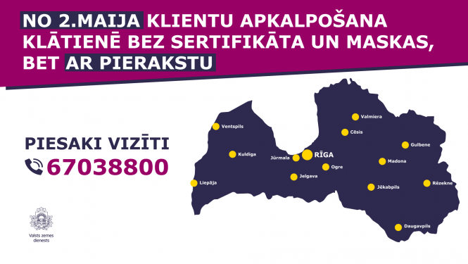 Klientu apkalpošana no 2022. gada 2. maija