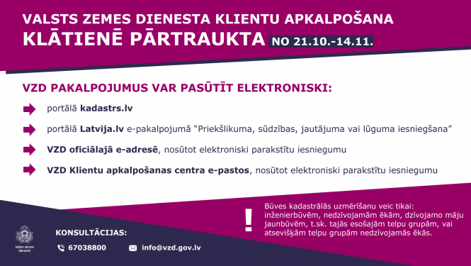 Informatīvs attēls – Pārtraukta VZD klientu apkalpošana