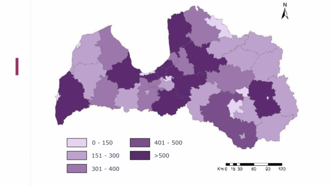 Mērniecības statistika novados