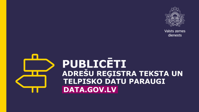 Publicēti Valsts adrešu reģistra atvērto datu paraugi