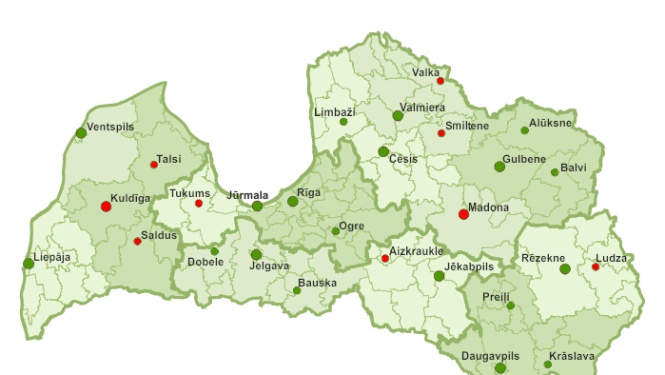 Klientu apkalpošanas centru karte