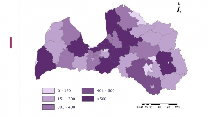 Mērniecības statistika novados
