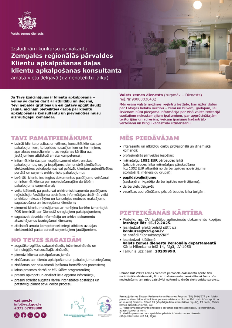 Klientu apkalpošanas daļas klientu apkalpošanas konsultants