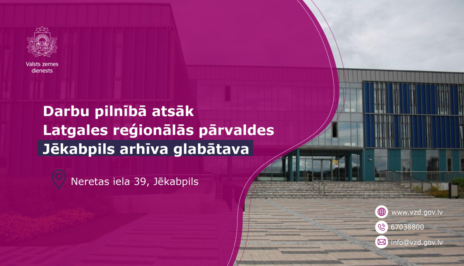 Darbu atsāk arhīva glabātava Jēkabpilī