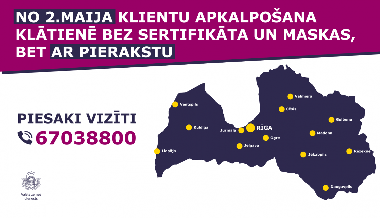 Klientu apkalpošana no 2022. gada 2. maija