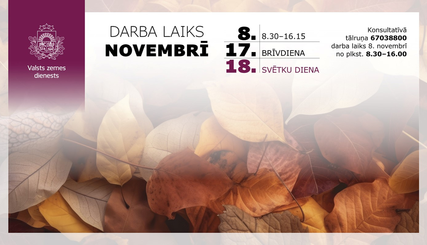 darba laiks novembra svētkos